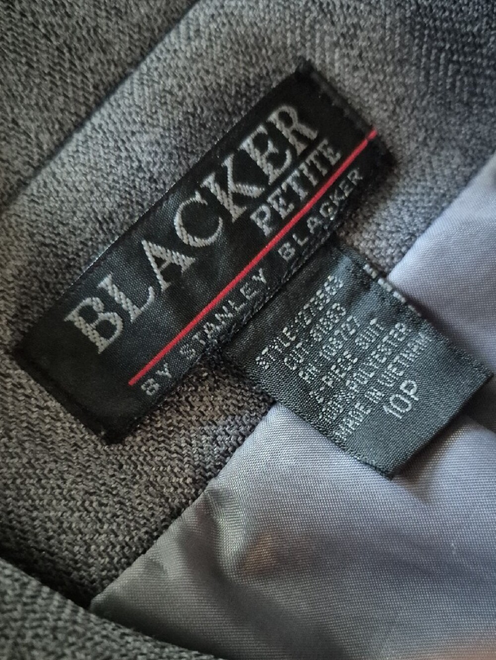Blacker Petites by Stanley Blacker Ladies Gray Double Breasted Luxe Blazer - Picture 7 of 9